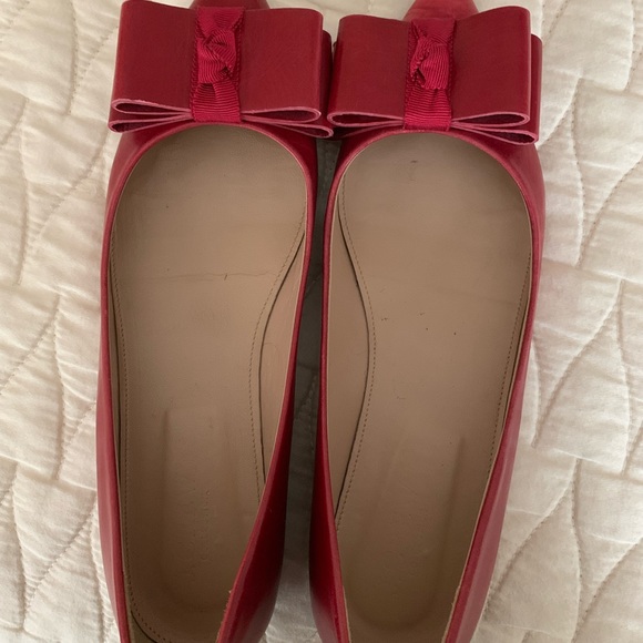 J. Crew Red VIV flats with bow detail - Picture 4 of 12